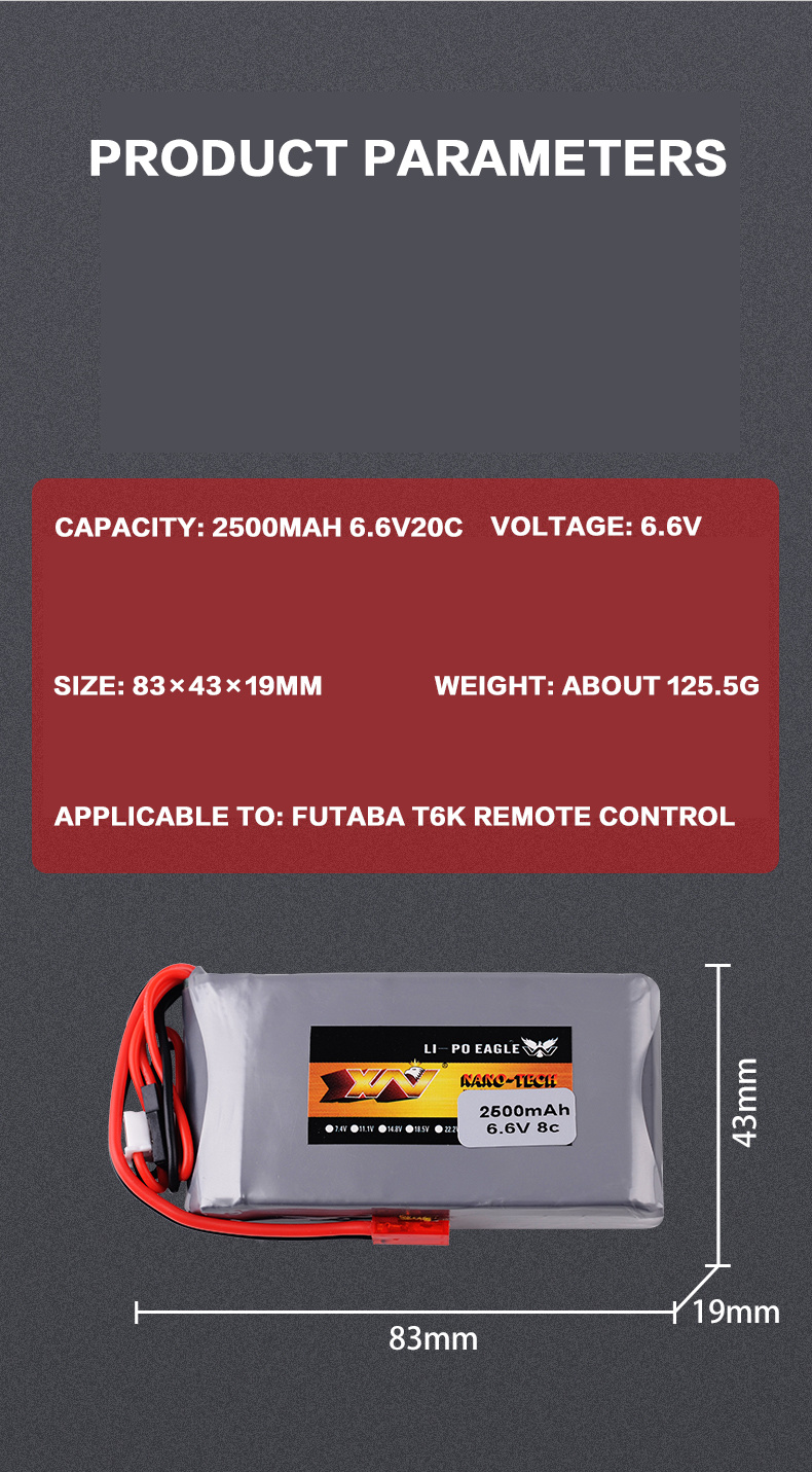 2S 6.6V 8C 2500mah Lipo Batter - огляд і ціна Drone Transmitter